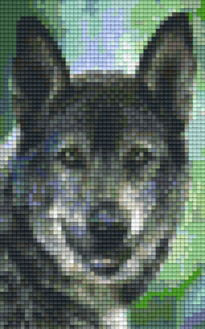 Wolf Two [2] Baseplate PixelHobby Mini-mosaic Art Kit image 0